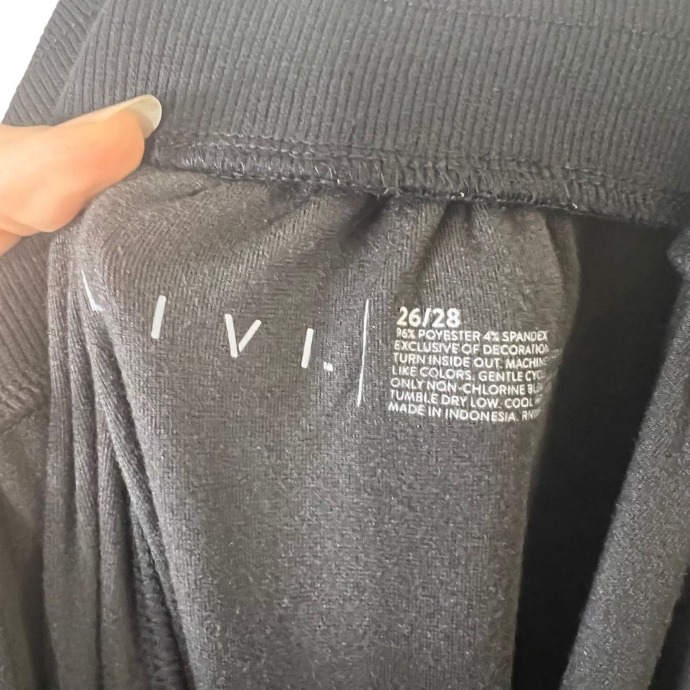 NWT LIVI Black Velour High Rise Pull On Jogger Pants 26 28 - Picture 6 of 12